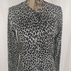 Carolyn Taylor Animal Print Cardigan Sz Small
